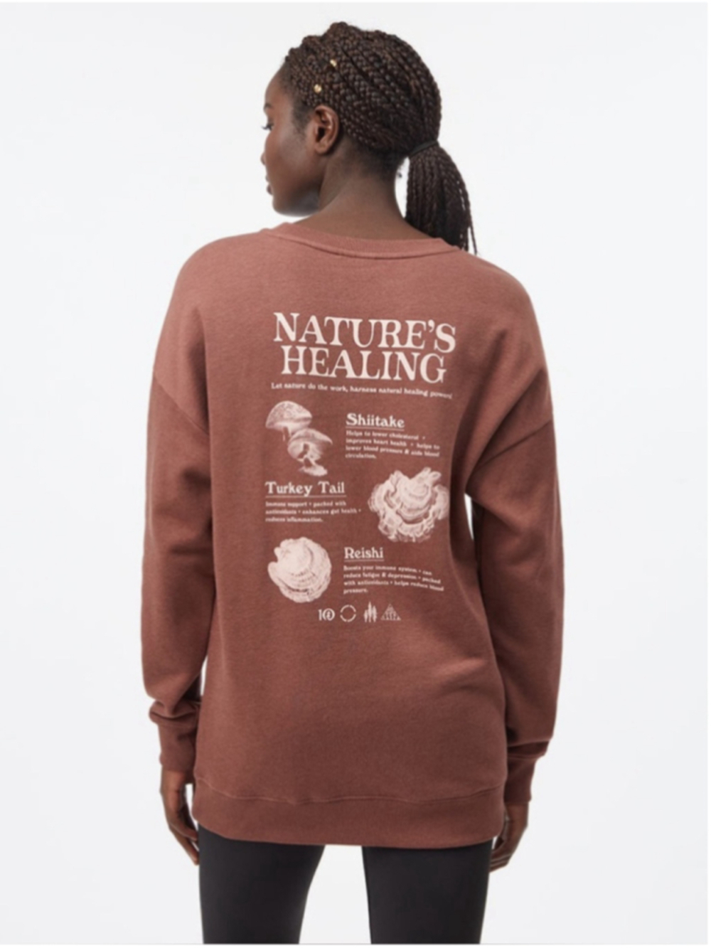 Tentree Nature's Healing Oversized Crew Eco-Friendly Graphic Crew-Neck sz sm